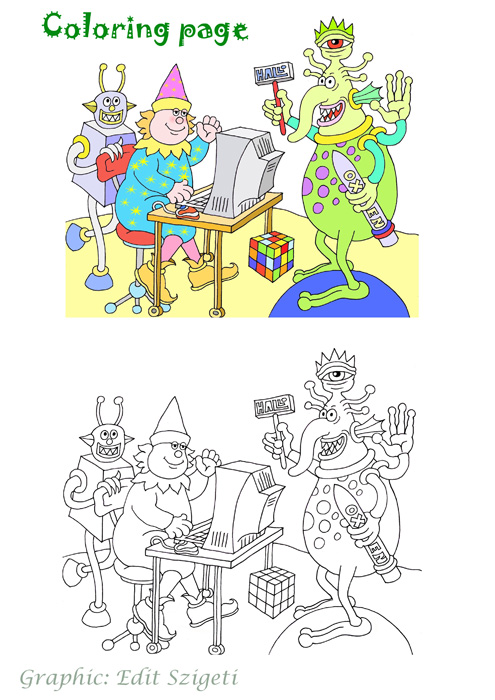Coloring page-Computer games